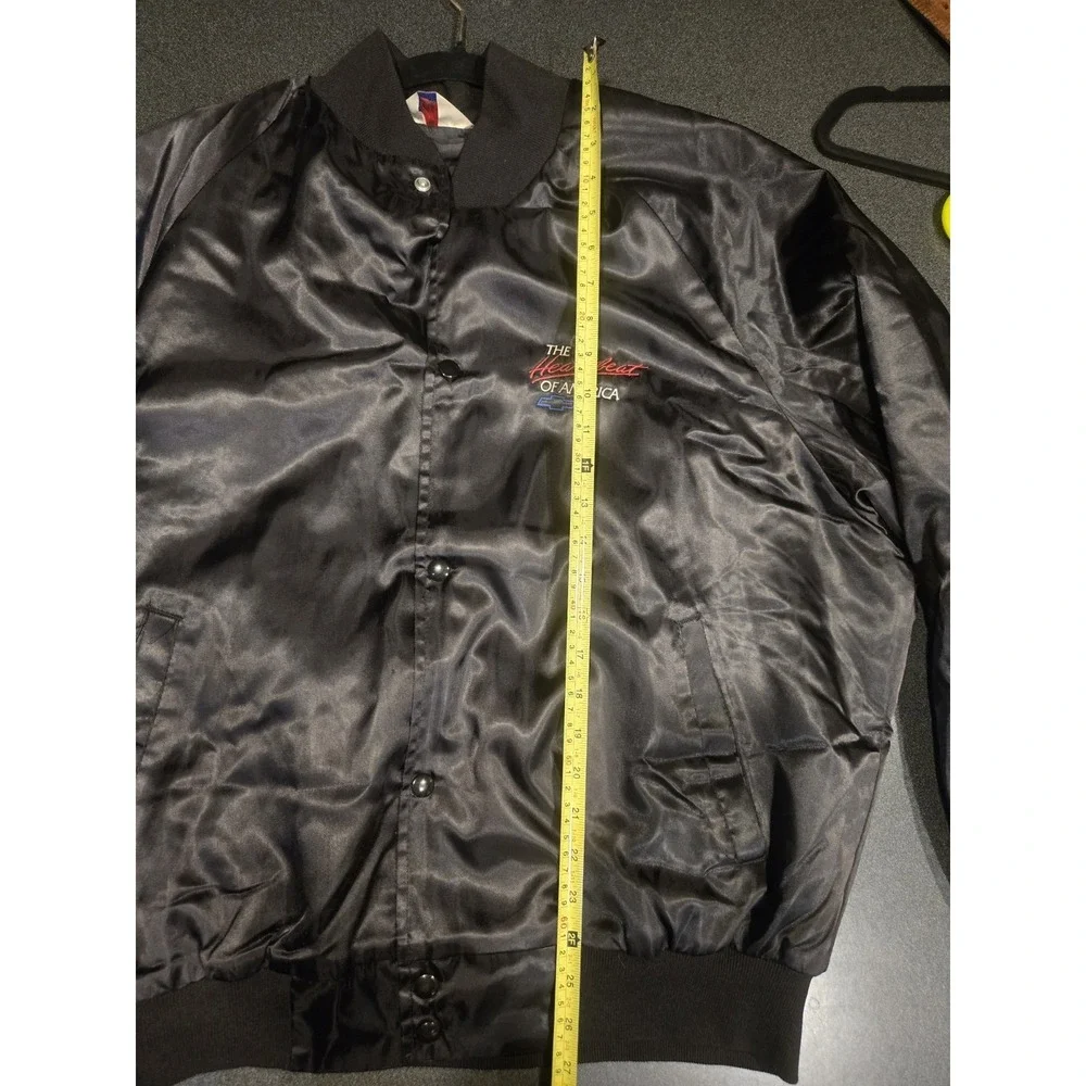 Vintage Chevrolet Heartbeat Of America Satin Bomber Jacket USA XXL GM